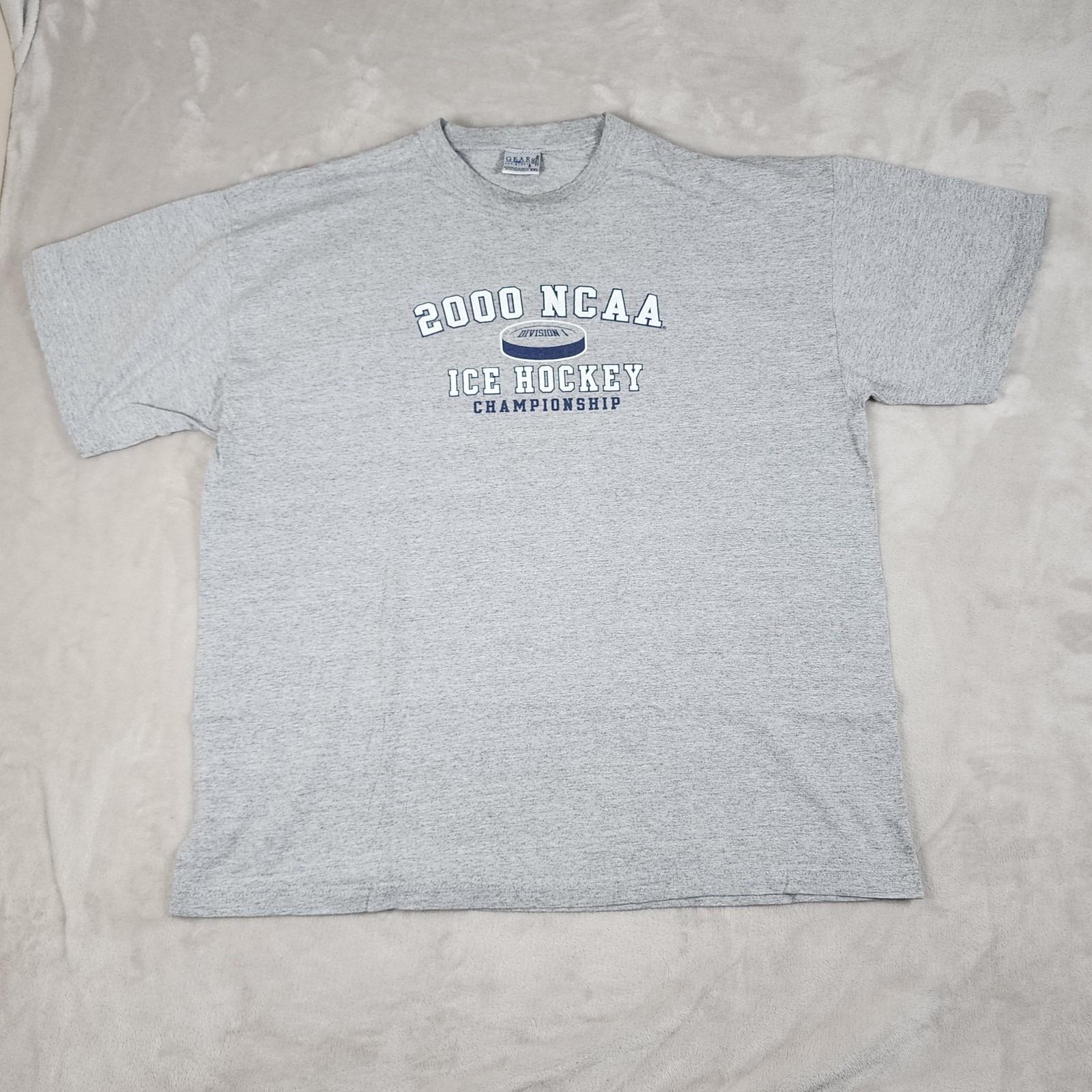 Vintage Ncaa Hockey Shirt Mens 2xl Gray 2000 Ice Hockey Championship Division 1